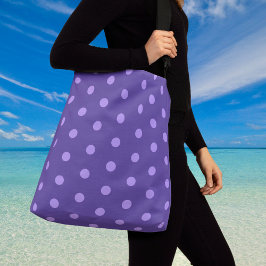 Funky Polka Dot Lila Gemusterte Crossbody Bag Tragetaschen Mit Langen Trägern