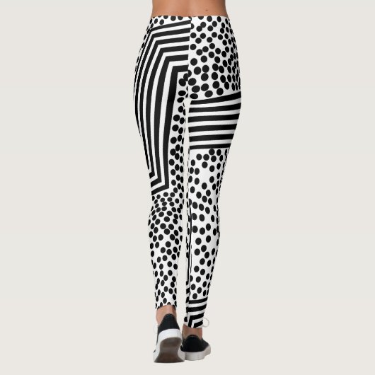 Funky Polka Dot Lines kühne Leggings (Rückseite)