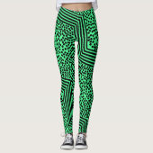 Funky Polka Dot Lines kühne Leggings (Vorderseite)