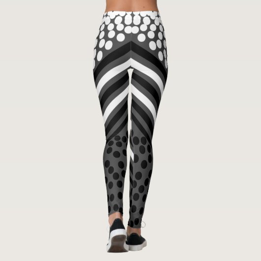 Funky Polka Dot Lines kühne Leggings (Rückseite)