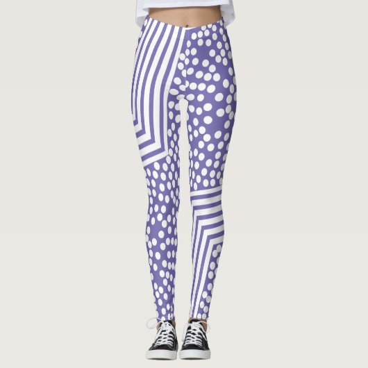 Funky Polka Dot Lines kühne Leggings (Vorderseite)