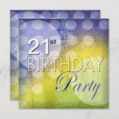 Funky Polka Dots 21. Geburtstag Party Einladungen (Vorne/Hinten)