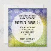 Funky Polka Dots 21. Geburtstag Party Einladungen (Rückseite)