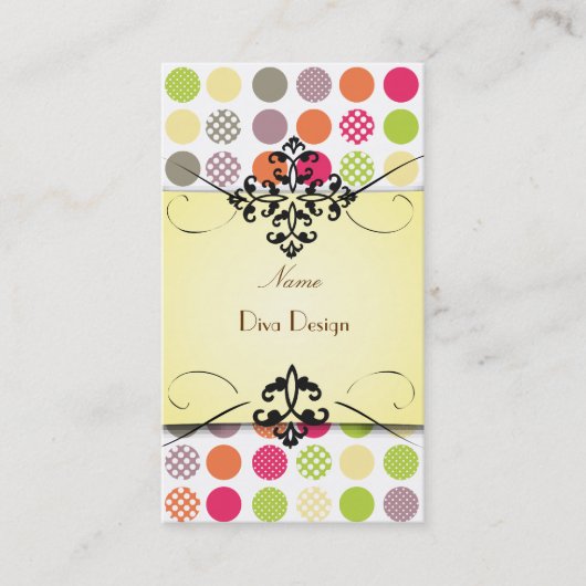 Funky Polka dots BusinessCard Visitenkarte (Vorderseite)