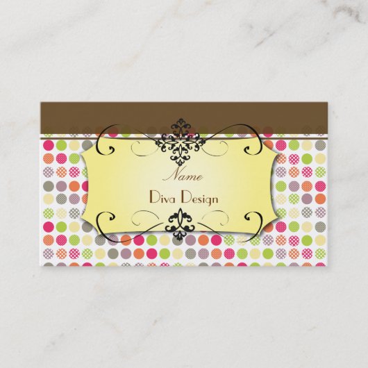 Funky Polka dots BusinessCard Visitenkarte (Vorderseite)