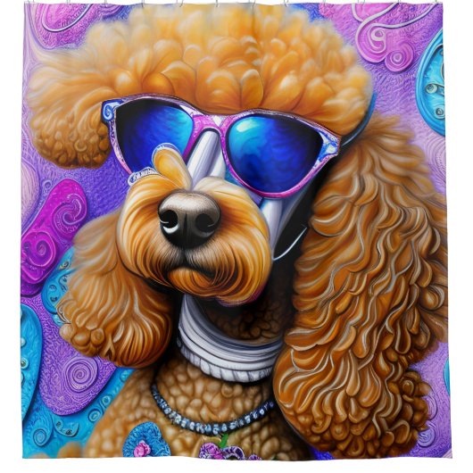 Funky Poodle Duschvorhang (Vorderseite)