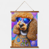 Funky Poodle Wandteppich Mit Holzrahmen (Vorderseite)