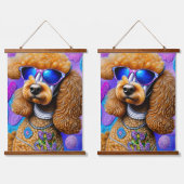 Funky Poodle Wandteppich Mit Holzrahmen (Doppelt)