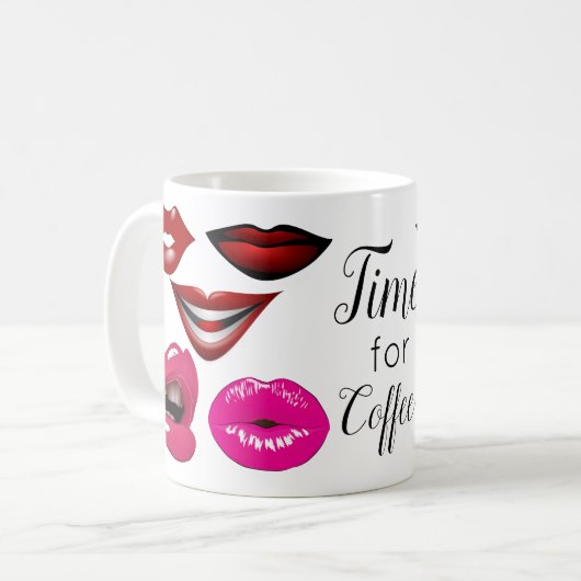 Funky Pop Art Pattern 70er Artwork Kaffeetasse (Vorderseite Links)