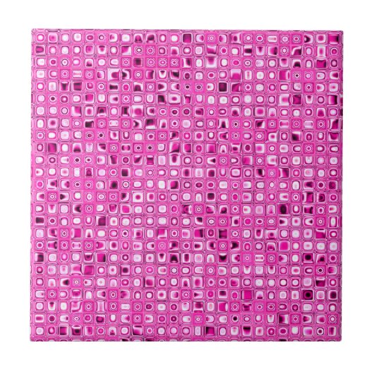 Funky 'Pretty in Pink' Mosaic Tiles Pattern Fliese (Vorderseite)