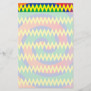Funky PrimärfarbWirbels-Zickzack Zickzack-Entwurf Briefpapier