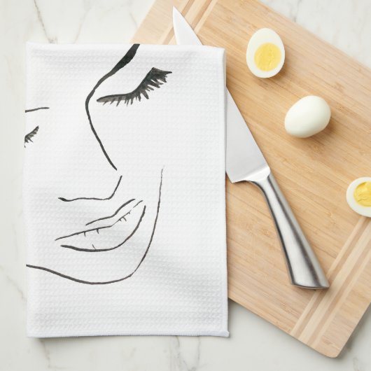 Funky Psychedelic Bubenhaar Geschirrtuch (Viertel Falte)