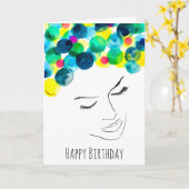 Funky Psychedelic Bubenhaar Karte (Gelbe Blume)