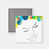 Funky Psychedelic Bubenhaar Magnet (Vorderseite/Rückseite)