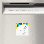 Funky Psychedelic Bubenhaar Magnet (In Situ (Geschirrspüler))