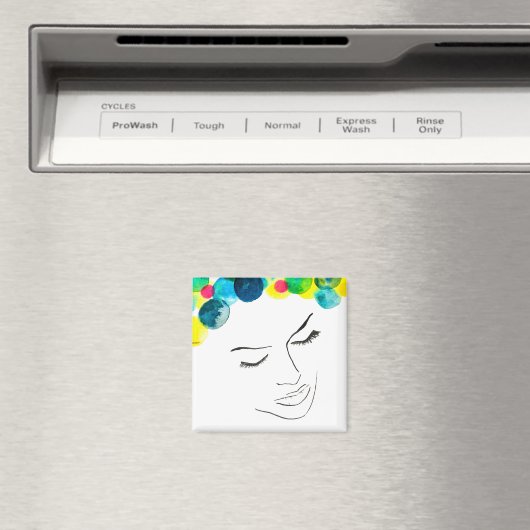 Funky Psychedelic Bubenhaar Magnet (In Situ (Geschirrspüler))