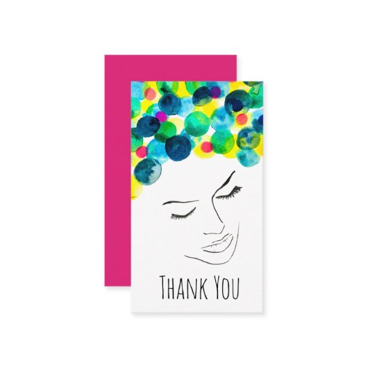 Funky Psychedelic Bubenhaar Mitteilungskarte (Vorderseite/Rückseite Beispiel)