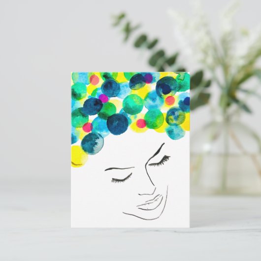 Funky Psychedelic Bubenhaar Postkarte (Stehend Vorderseite)