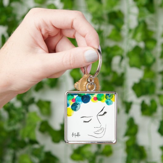 Funky Psychedelic Bubenhaar Schlüsselanhänger (Hand)