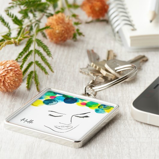 Funky Psychedelic Bubenhaar Schlüsselanhänger (Seite)