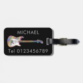 Funky Psychedelic Electric Guitar Personalisiert Gepäckanhänger (Rückseite horizontal)