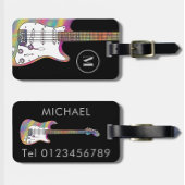 Funky Psychedelic Electric Guitar Personalisiert Gepäckanhänger