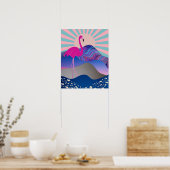 Funky Psychedelic Flamingo Poster (Küche)