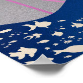 Funky Psychedelic Flamingo Poster (Ecke)