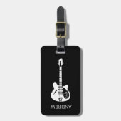 Funky Psychedelic Gitarre Pop Art Music Instrument Gepäckanhänger (Vorderseite vertikal)