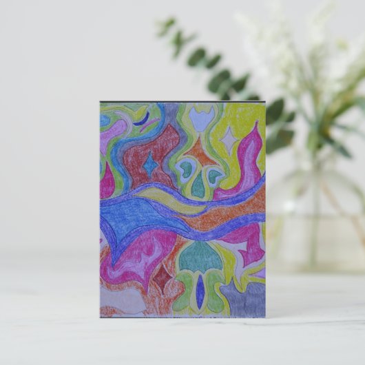 Funky psychedelic Magic Tepet Postkarte (Stehend Vorderseite)
