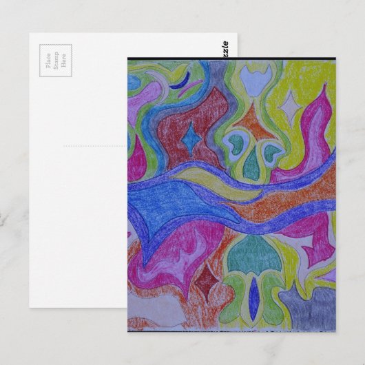 Funky psychedelic Magic Tepet Postkarte (Vorne/Hinten)