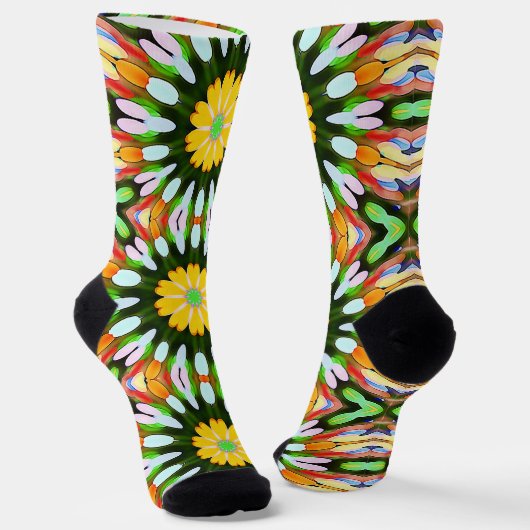 Funky Psychedelic Mandala Colorful Socks Socken (Gewinkelt)