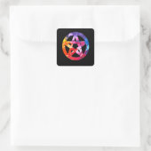 Funky Psychedelic Pentagramm Sticker (Tasche)