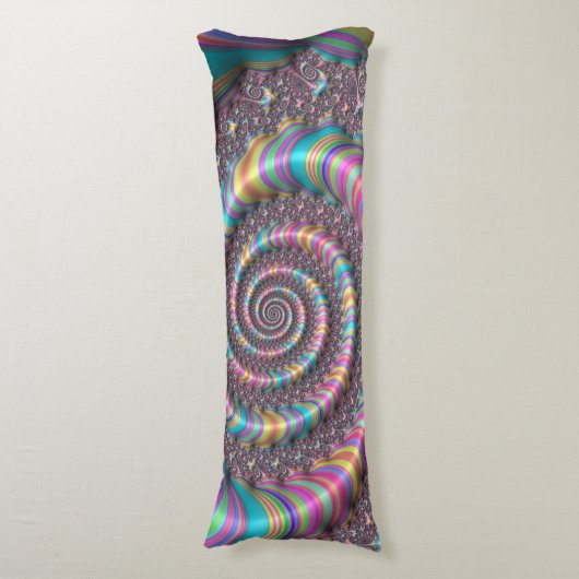Funky Psychedelic Rainbow Unicorn Fraktal Nautilus Seitenschläferkissen (Vorderseite Vertikal)