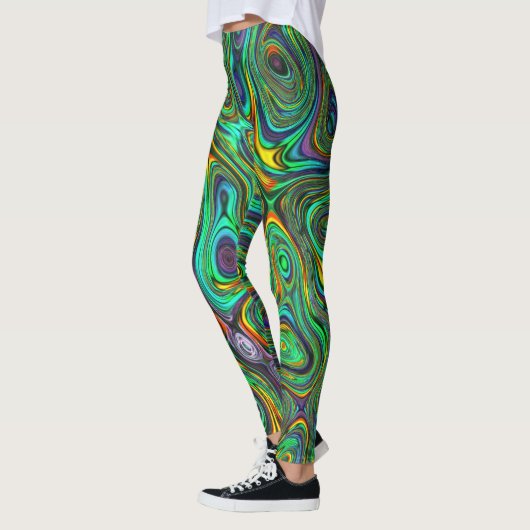 Funky psychedelische bunte abstrakte Leggings (Links)