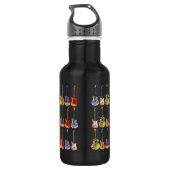 Funky psychedelisches Gitarren-Pattern Monogramm Edelstahlflasche (Rückseite)