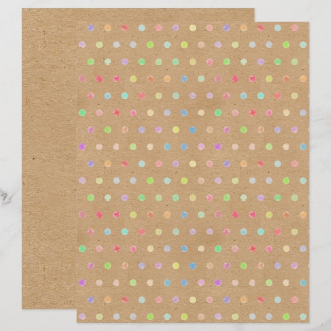 Funky Punkte Imitate Brown Kraft Scrapbook Paper (Vorne/Hinten)