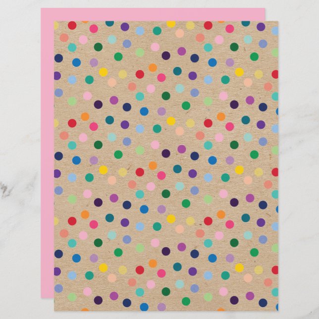 Funky Punkte Imitate Brown Kraft Scrapbook Paper (Vorne/Hinten)