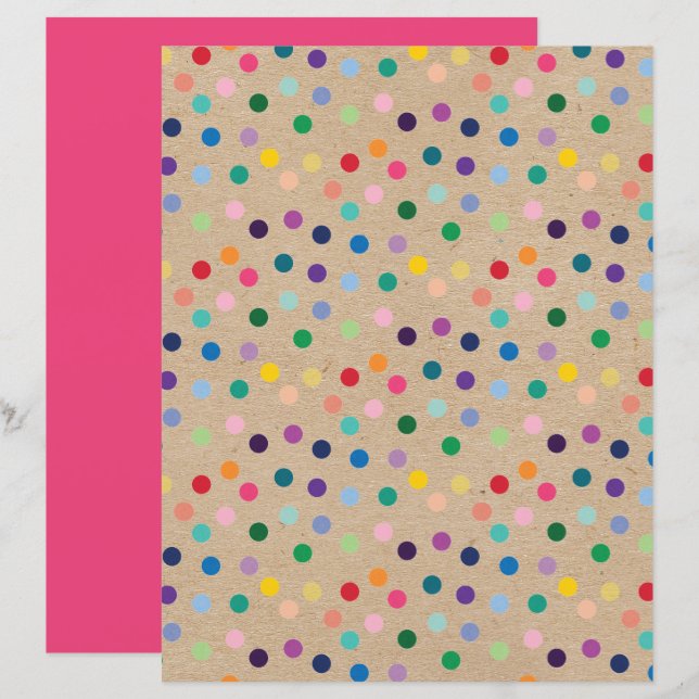 Funky Punkte Imitate Brown Kraft Scrapbook Paper (Vorne/Hinten)