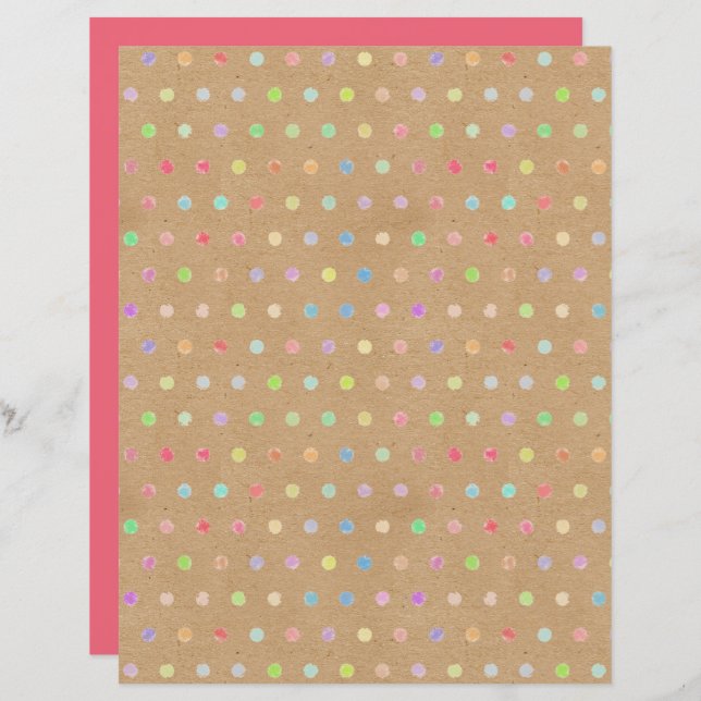 Funky Punkte Imitate Brown Kraft Scrapbook Paper (Vorne/Hinten)