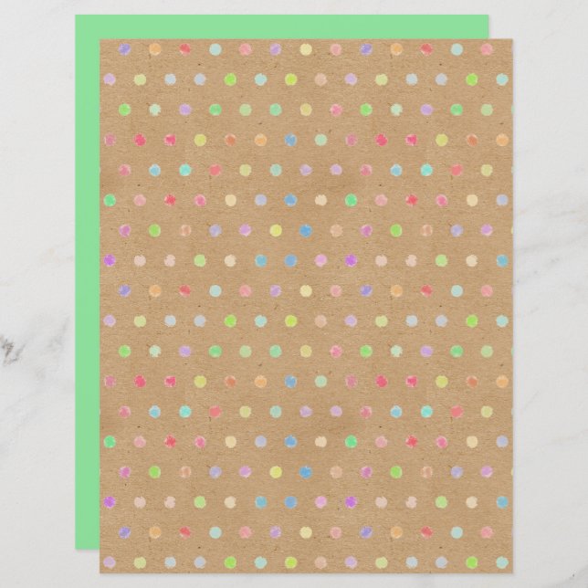 Funky Punkte Imitate Brown Kraft Scrapbook Paper (Vorne/Hinten)