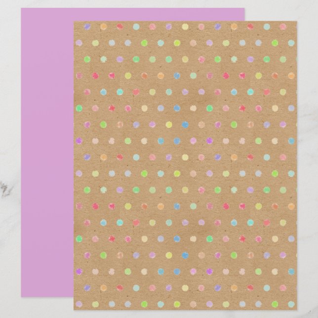 Funky Punkte Imitate Brown Kraft Scrapbook Paper (Vorne/Hinten)