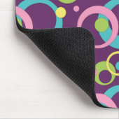 Funky Purple Circles Mauspad (Ecke)