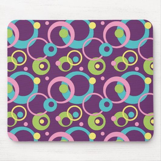 Funky Purple Circles Mauspad (Vorne)