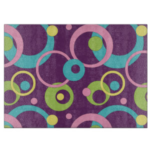 Funky Purple Kreise Glas Schneidbrett Schneidebrett