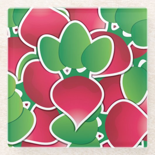 Funky radish glasuntersetzer (Vorderseite)