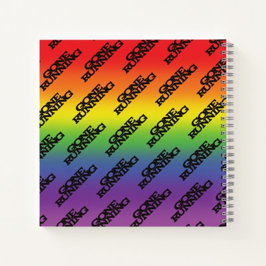 Funky Rainbow Background Gone mit Text Notizblock (Rückseite)