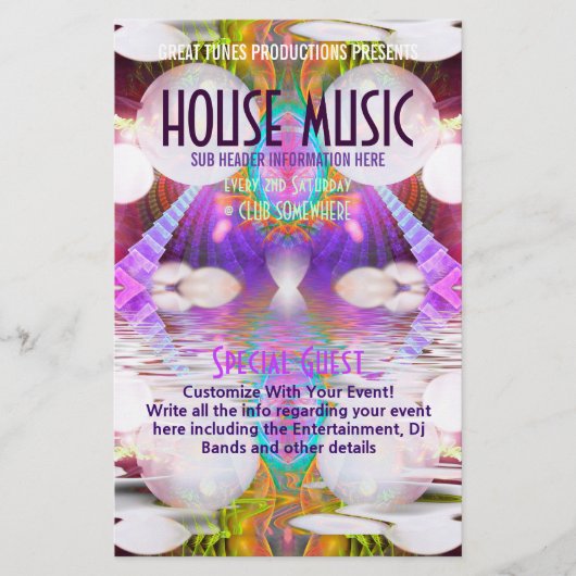 Funky Rainbow House Music Club Party Flyer (Vorne)