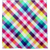 Funky Rainbow Kariert Pattern Duschvorhang (Vorderseite)