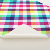 Funky Rainbow Kariert Pattern Large Sherpa Blanket Sherpadecke (3/4)